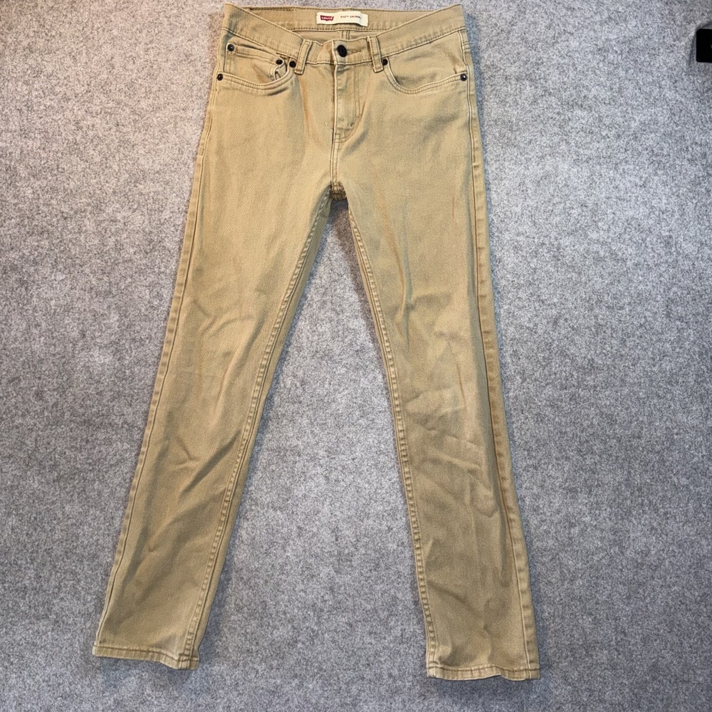 Levi's 510 Skinny Pants Size 16 Reg W28 L28 Khaki Tan Stretch Cotton